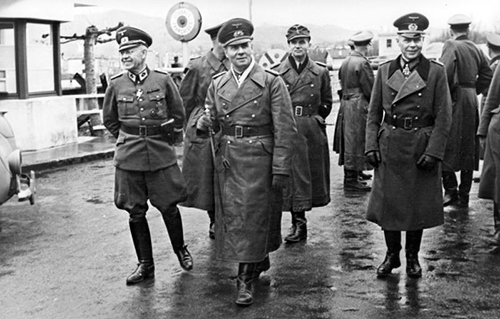 Rommel on inspection with a Oberzollrat des Zollgrenzschutzes in France in February 1944